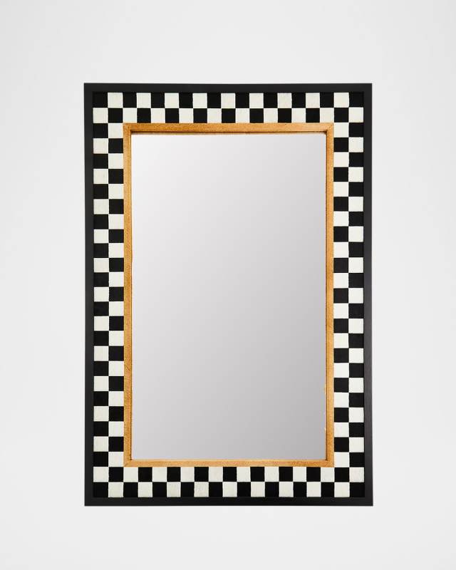 Hopscotch Check Hair on Hide Wall Mirror